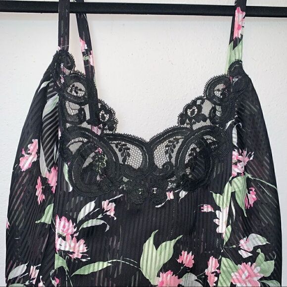 Vintage Eve Stillman Sheer Lace Floral Stripe Print Bodysuit - Picture 3 of 10